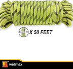 Wellmax Diamond Braid Nylon Rope, 3/8 in X 50 Foot, UV Resistant, High Strength and Weather Resistant - Camo