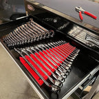 16-Tool Standard Wrench Organizer - Low-Profile V-Shape Wrench Holder, Fuel & Solvent Resilient - In-Drawer Wrench Tray For Garage, Workshop - Made in USA Red x 2