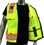 Vero1992 (F Safety Vest For Men's, Engineer High Visibility Vest With Pockets and Zipper, Reflective safety vest