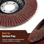 40 Pack Flap Discs 4 1/2 for Angle Grinder 40 60 80 120 Grit Grinding Wheels 4.5 x 7/8 Inch Sanding Disc, Aluminum Oxide Abrasive, Type 29