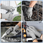 Schwer 12 Pairs ANSI A6 Cut Resistant Gloves CR7120 Cut Proof Work Gloves, Touchscreen, for Men and Women Used for Woodworking, Glass Cutting, Construction, Cargo Handling, Car Repair, L