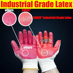 SAVER Non-Slip Red Work Gloves for Construction Latex Rubber Palm Coated - Premium Daily Safety Work Gloves
