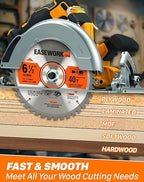 6-1/2 Inch Circular Saw Blade, 40T, 5/8" Arbor, ATB Carbide Teeth, 3-Pack, Precise Crosscutting for Softwood & Hardwood, Fits DEWALT DCS391B, DCS565B, DWA161240, Diablo D0641X