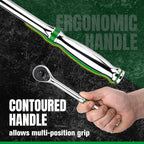 SK 3/8" Drive Ratchet Handle, 160-Position 2 Pawl Ratchet, Premium CR-V Construction, with Contoured Handle