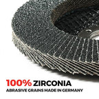 Jumbo Zirconia Flap Discs 4 1/2 for Angle Grinder, 60 Grit 4.5" x 7/8" High Density Type 29 Arbor Grinding Wheels for Wood Finishing, Rust Removal, Metal Sanding - 10 Pack