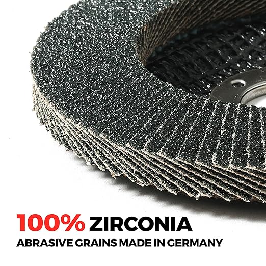 Jumbo Zirconia Flap Discs 4 1/2 for Angle Grinder, 60 Grit 4.5" x 7/8" High Density Type 29 Arbor Grinding Wheels for Wood Finishing, Rust Removal, Metal Sanding - 10 Pack