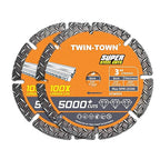 TWIN-TOWN 3" Diamond Cutting Wheel with 3/8" Arbor, Metal Cut Off Wheel, Carbide Cutting Wheel for Angle Grinder, 5000+ Cuts on Rebar, Steel, Iron, and INOX,2 Pack