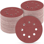 100 PCS 5 Inch Sanding Discs 180 Grit, Round Hook and Loop Sandpaper for Random Orbital Sander