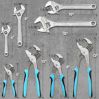 SHALL 8-Piece Adjustable Wrench & Water Pump Pliers Set, 12/10/8/6 Inch, 4Pcs Adjustable Tongue and Groove Joint Pliers and 4Pcs Wide Jaw Forged Steel Wrench for Plumbing, Gripping, Auto Home Repair