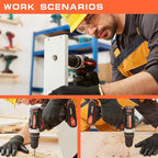 Cordless Drill, Screwdriver Impact Power Tools 21V Lithium Battery 3/8inch Keyless Chuck Led Light 2 Speed Driver