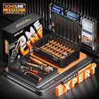 SOMELINE Spade Connector Crimping Tool Kit 24–14 AWG, 40 Types 2.8/4.8/6.3/7.8 mm Quick Disconnect Non-Insulated Connectors and Terminal Housings – Open Barrel Crimping Tool & Automatic Wire Stripper