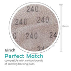 Mesh 5 inch 6 inch Sanding Discs 35PCS Hook and Loop Sanding Discs, Dust-Free, Ideal for Metal, Wood, Composites, Stock Removal, and Fine Finishing (6in, 240 Grit)