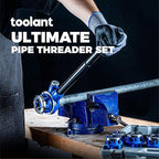 toolant Ratchet Pipe Threader Kit, NPT 1/2" - 1" Manual Ratcheting Pipe Threader, Portable Pipe Threading Tool Set with 3PCS NPT Dies, Storage Case for Galvanized Aluminum Iron Copper Pipes