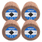 4" Burnishing Wheel 4 Pack, Wire Drawing on Metal, 100x100mm, Coarse Grit 80, Polishing & Satin Finishing