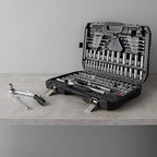 Amazon Basics Mechanic's Socket Tool Set With Case, SAE and Metric Sizes, 201-Piece