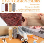 39 Pcs Bookbinding Tools Kit with Bone Folder, Waxed Thread, Binding Ribbon, Glue Brush, Awl, Needles, Ruler for DIY Bookbinding, Paper Crafts, and Book Repair
