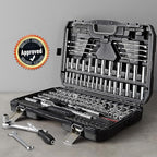 Amazon Basics Mechanic's Socket Tool Set With Case, SAE and Metric Sizes, 201-Piece