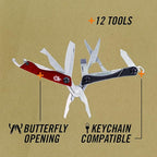 Gerber Gear Dime 12-in-1 Mini EDC Multitool - Needle Nose Pliers, Pocket Knife, Keychain, Bottle Opener - EDC Gear and Equipment, Gifts for Men - Red