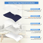 KING MOUNTAIN Canvas Repair Patch 16×30 Inch Self-Adhesive Waterproof Fabric Patch for Sofas, Tents, Furniture,Tote Bags, Car Seats (Dark Blue)