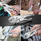 WORKPRO Locking Pliers, 7-inch Curved Jaw Vice Grips pliers, Chromium-Vanadium Steel Locking Pliers with Wire Cutter, Locking Adjustable Vise Grips for Clamping Twisting Welding
