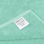 Amazon Basics 100% Cotton Quick-Dry Lightweight Moisture Absorbing Bath Towel, 2-Pack, Seafoam Green, 54" x 30"