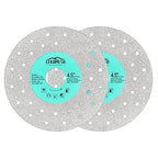 Rock Slab Grinding Disc - 4.5 inch Glass Cutter Disc (2pcs), Granite Cutting Blade, Diamond Grinder Wheel for Rock Slab, Stone, Tile, Marble, Granite, Glass Diamond Saw Blades