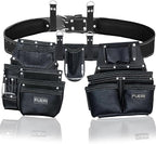 Heavy Duty 19 Pocket Leather Tool Belt Multipurpose Pockets Work Organizer Pouch Framing Fat Lip Tool Holder for Carpenter, Construction, Handyman, and Electrician Tool Belt Set