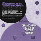 Dura-Gold Premium 320 Grit 5" Purple Film Ceramic Sanding Discs, 8-Hole Pattern, Box of 50 - Dustless Hook & Loop Backing Sandpaper for DA & Random Orbital Sanders - Sand Auto Paint, Wood, Woodworking