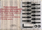 FTG USA 6 Pc #6 (9/64"), 6 Pc #8 (11/64") Countersink Drill Bit Set with Depth Stop Collar, Hex Wrench - Tapered Drill Bits for Wood