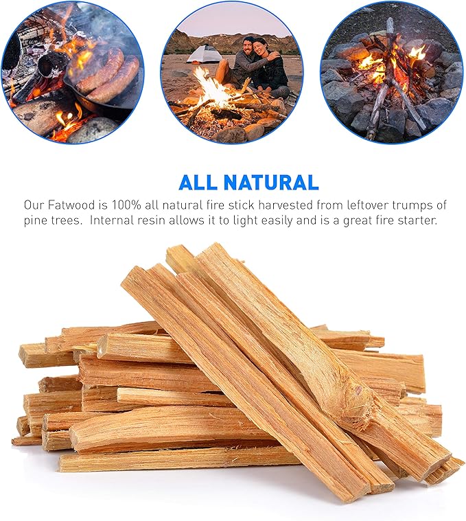 Eco-Stix Fatwood Fire Starter Kindling Firewood Sticks – 100% Organic – Firestarter for Wood Stoves, Fireplaces, Campfires, Bonfires, 50 Pounds