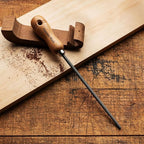 8” Round File Tool - High Quality Steel Round Metal File Woodworking Rasp with 4” Beech Wood Handle - Durable and Long-Lasting Wood Rasps for Woodworking to Shape Curved Surfaces by Kings County Tools