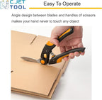 10" Heavy Duty Scissors, Carpet Cutter, Industrial Scissors, Multipurpose, Scissors for Carpet, Cardboard, Leather, Pruning, Gardening, Professional Soft Grip Stainless Steel (Orange)