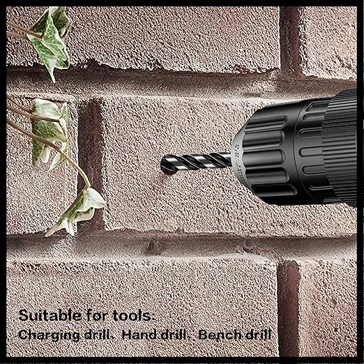 10-Piece 1/4" Masonry Drill Bits for Tile Glass Ceramic Wall Brick Stone Soft-Metal Wood, 1/4 Inch Concrete Drill Bits Cement Drill Bit Set, 3-Flat Shank, YG8 Carbide Tungsten Steel Alloy Tip 6mm