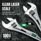 SK 3-Piece Adjustable Wrench Set, 6-Inch, 8-Inch, 10-Inch, Cr-V Steel, SAE & Metric Scales