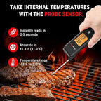 ThermoPro TP420 2-in-1 Instant Read Thermometer for Cooking, Infrared Thermometer Cooking Thermometer with Meat Probe, Non-Contact Laser Meat Thermometer for Griddle Grill Pizza Oven HVAC Pool, Black