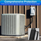 3 Layers HVAC Copper Pipe Insulation Cover Protector,Flexible AC Copper Line Insulation Sleeve,600D Oxford 72x10.2 Inch AC Pipe Insulation Wrap for Outside Central Air Conditioning Splits Black