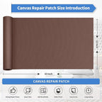 KING MOUNTAIN Canvas Repair Tape,Outdoor Gear Patch, 12×60 Inches,Waterproof,Self-Adhesive for Repairing Boat Covers,Sun Shades,Sofas,Tents,Lounge Chairs,Awnings (Brown)