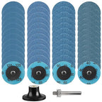 2 Inch Zirconia Sanding Discs, 49Pcs 4-Grit (40/60/80/120) Quick Change Discs with 1/4" Roll Lock for Die Grinder Surface Conditioning Sanding Discs for Rust Removal, Deburring & Polishing