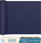 KING MOUNTAIN Canvas Repair Patch 16×60 Inch Self-Adhesive Waterproof Fabric Patch for Sofas, Tents, Furniture,Tote Bags, Car Seats (Dark Blue)