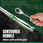 SK 3/8" Drive Ratchet Handle, Pear Head, 90-Tooth Ratchet, Alloy Steel, with Contoured Handle
