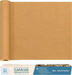 KING MOUNTAIN Canvas Repair Patch 16×60 Inch Self-Adhesive Waterproof Fabric Patch for Sofas, Tents, Furniture,Tote Bags, Car Seats (Light Brown)