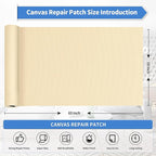 KING MOUNTAIN Canvas Repair Patch 16×60 Inch Self-Adhesive Waterproof Fabric Patch for Sofas, Tents, Furniture,Tote Bags, Car Seats (Beige2.0)