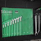 SK Combination Wrench Set, SAE 1/4" to 1-1/4", 18-Piece, SuperKrome Finish, Premium CR-V Construction, with Rolling Pouch