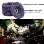 6 Pack 4” Strip Discs Rust Remover Wheel for Angle Grinders Clean and Remove Paint, Coating, Rust and Oxidation for Wood Metal Fiberglass Work Purple