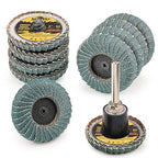 10PCS 80 Grit Curved Flap Disc 2 Inch Roll Lock Quick Change Sanding Discs 1pcs 1/4" Holder Surface Grinding Disc for Die Grinder Metal Surface Grind Burr Finish Weld Rust Paint Removal