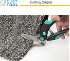 10" Heavy Duty Carpet Cutter, Industrial Scissors, Multipurpose, Professional Soft Grip Stainless Steel (Turquoise)