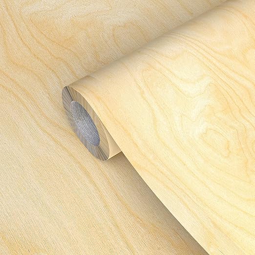 GSCIT Club Birch Wood Veneer, 8 inch x 15ft Wood Edge Banding Pre-glued Flexible, 7.87 inch Veneer Tape Banding for Cabinet Repair Furniture Restoration