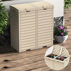 Vixzen 68Gallon Outdoor Trash Can with Lid,Waterproof Resin Waste Bin,Lightweight,Large Sturdy Garbage Bin for Patio,Kitchen,Backyard,Gray
