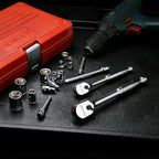 EPAuto 47 Pieces 1/4-Inch and 3/8-Inch Drive Socket Set with 90 Tooth Reversible Ratchet