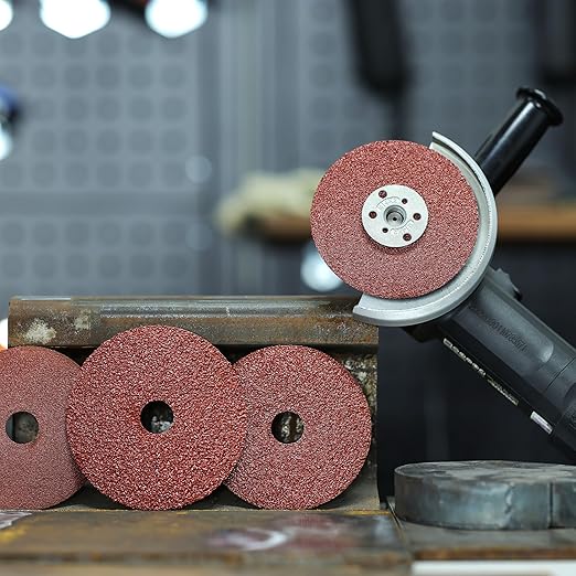 Aluminum Oxide Resin Fiber Sanding and Grinding Discs, 5” x 7/8”, 24 Grit - 25 Pack